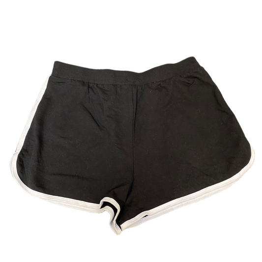 Running Sprinter Shorts Women L 28" Waist Black Athletic Gym Workout Dolphin Hem