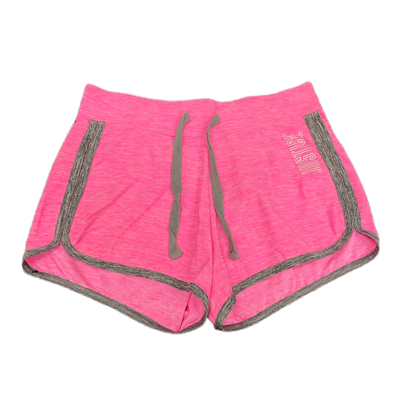 Athletic Shorts Womens S 25" Waist Pink Heather Stretch Dolphin Hem Drawstring