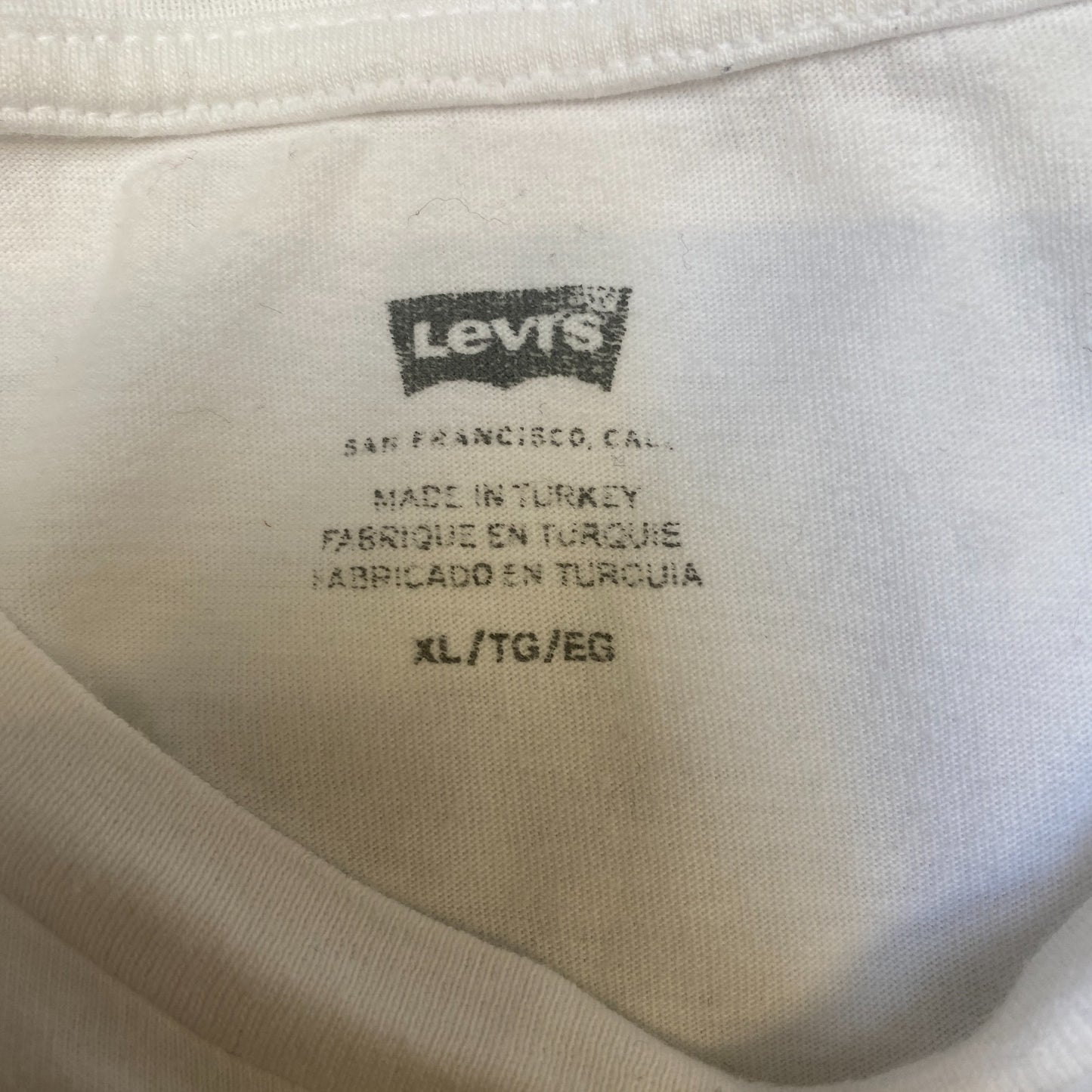 Levi's Perfect T-Shirt Womens XL White Graphic Print Stretch Round Neck Pullover