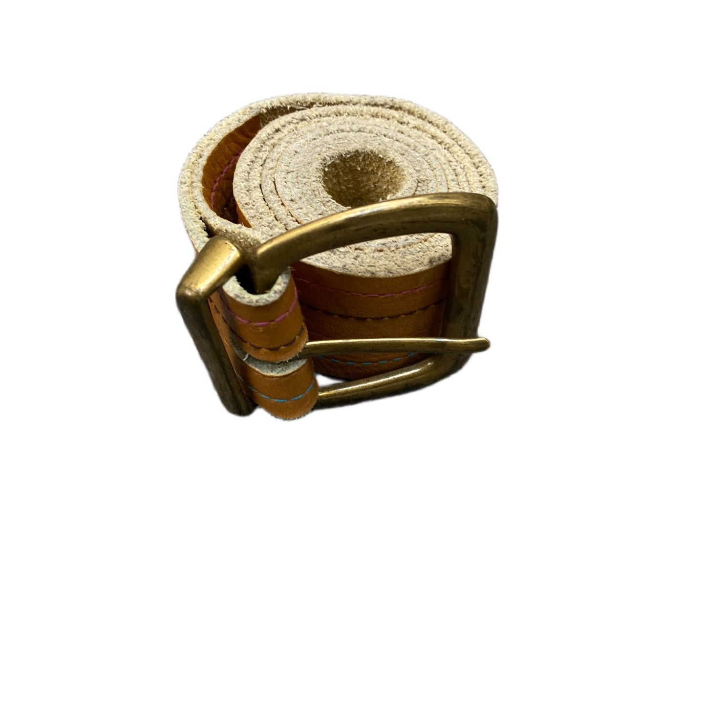 Hurley Waist Belt Mens Brown Leather Adjustable Brass Pin Buckle 40 Inches