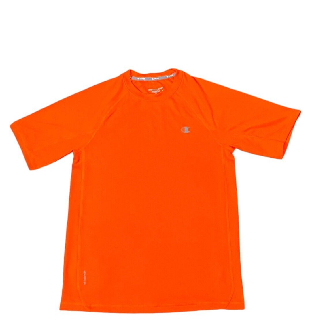 Champion T-Shirt Men's Small Orange Powertrain Vapor Activewear Crew Neck Tee