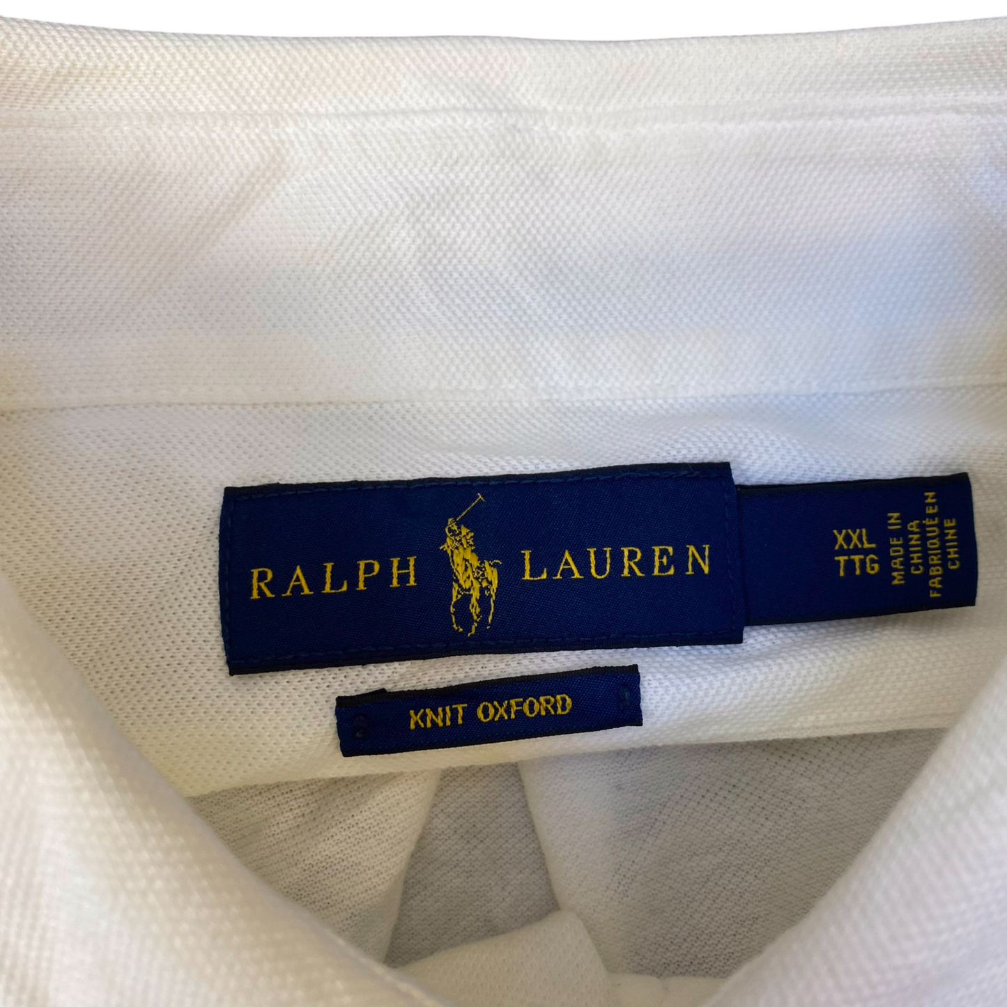 Ralph Lauren Shirt Mens XXL White Knit Oxford Long Sleeve Pony Logo Button Down