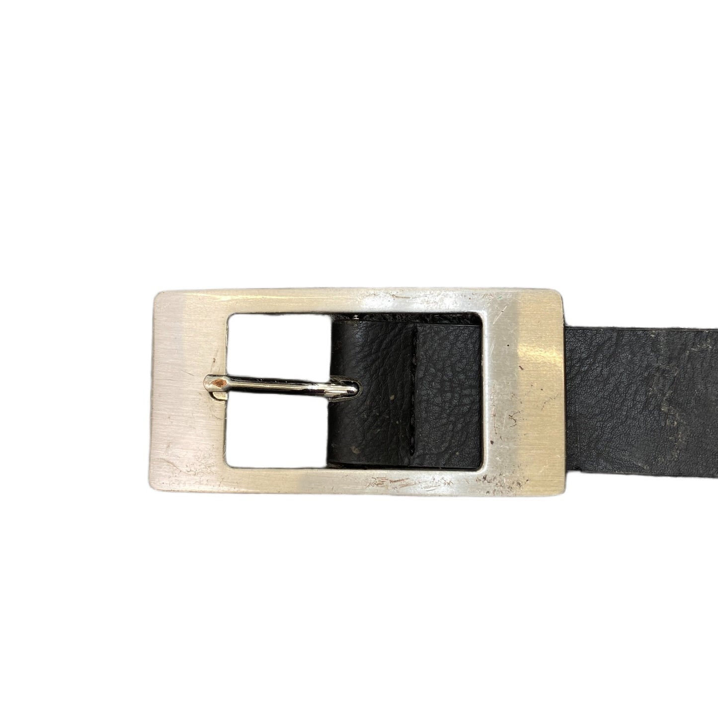 BDC Waist Belt Mens Black Leather Adjustable Rectangular Buckle 36.5 Inches