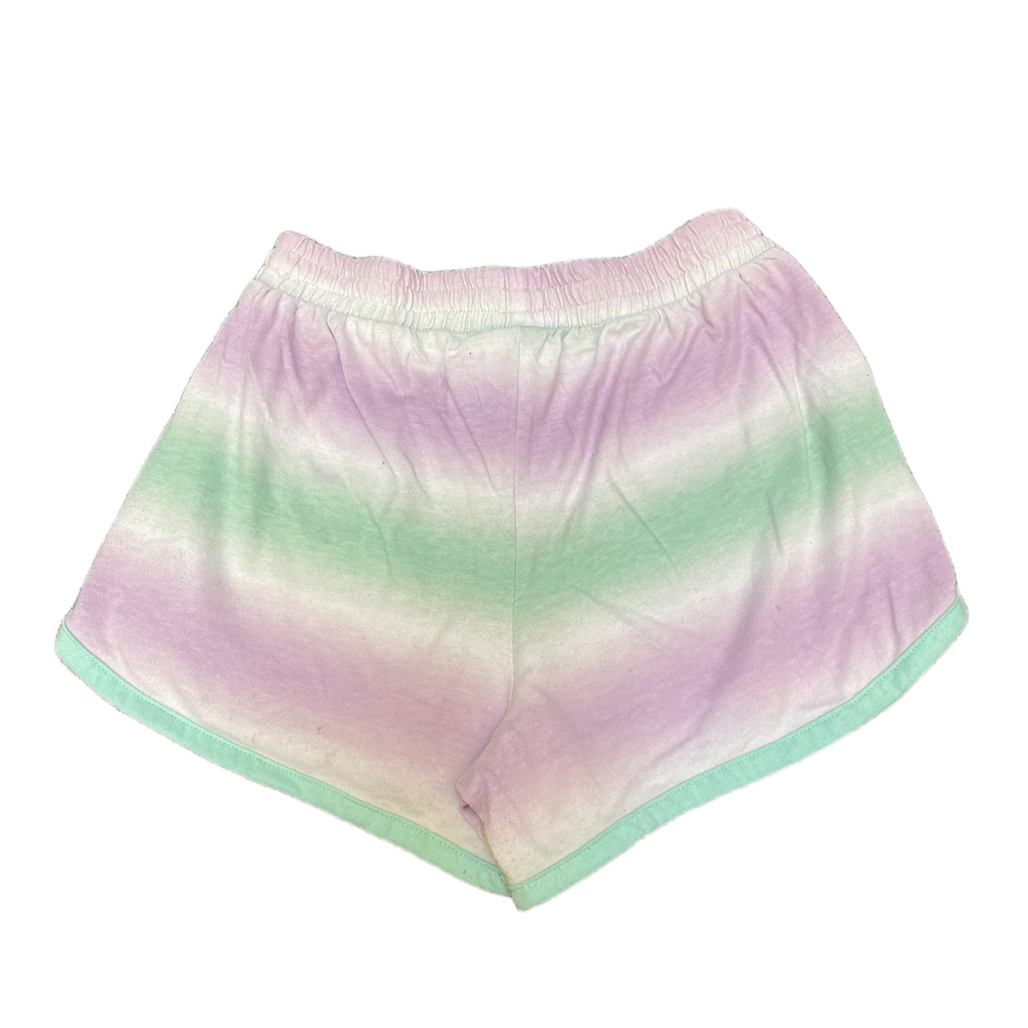 Running Sprinter Shorts Womens XL 23" Waist Pink Green Gym Workout Dolphin Hem