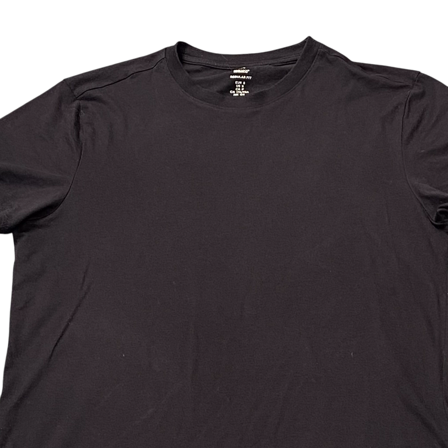 H&M T Shirt Mens S Black Regular Fit Coolmax Short Sleeve Crewneck Pullover Tee