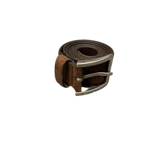 Waist Belt Mens XL Brown Leather Adjustable Silver Pin Buckle 41.5 inches