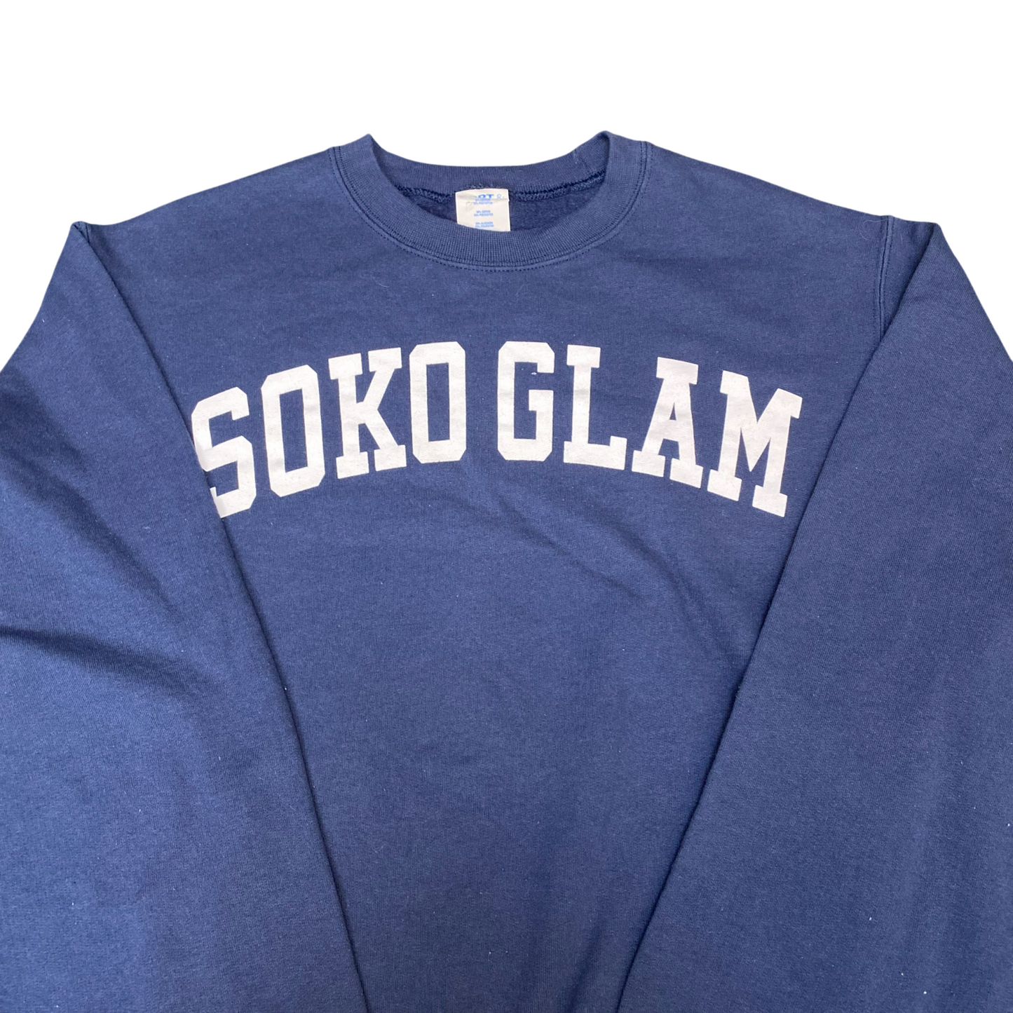 Port & Company Sweatshirt Mens Medium Blue Soko Glam Graphic Crew Neck Pullover