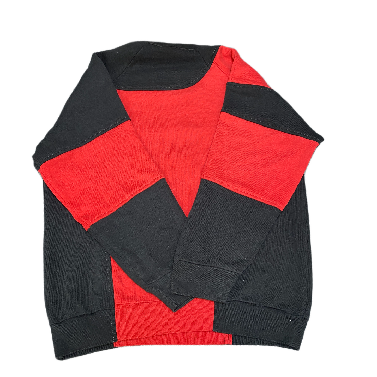 Nike Reworked Sweatshirt Mens M Red Black Embroidered Spellout Logo Vintage Y2K