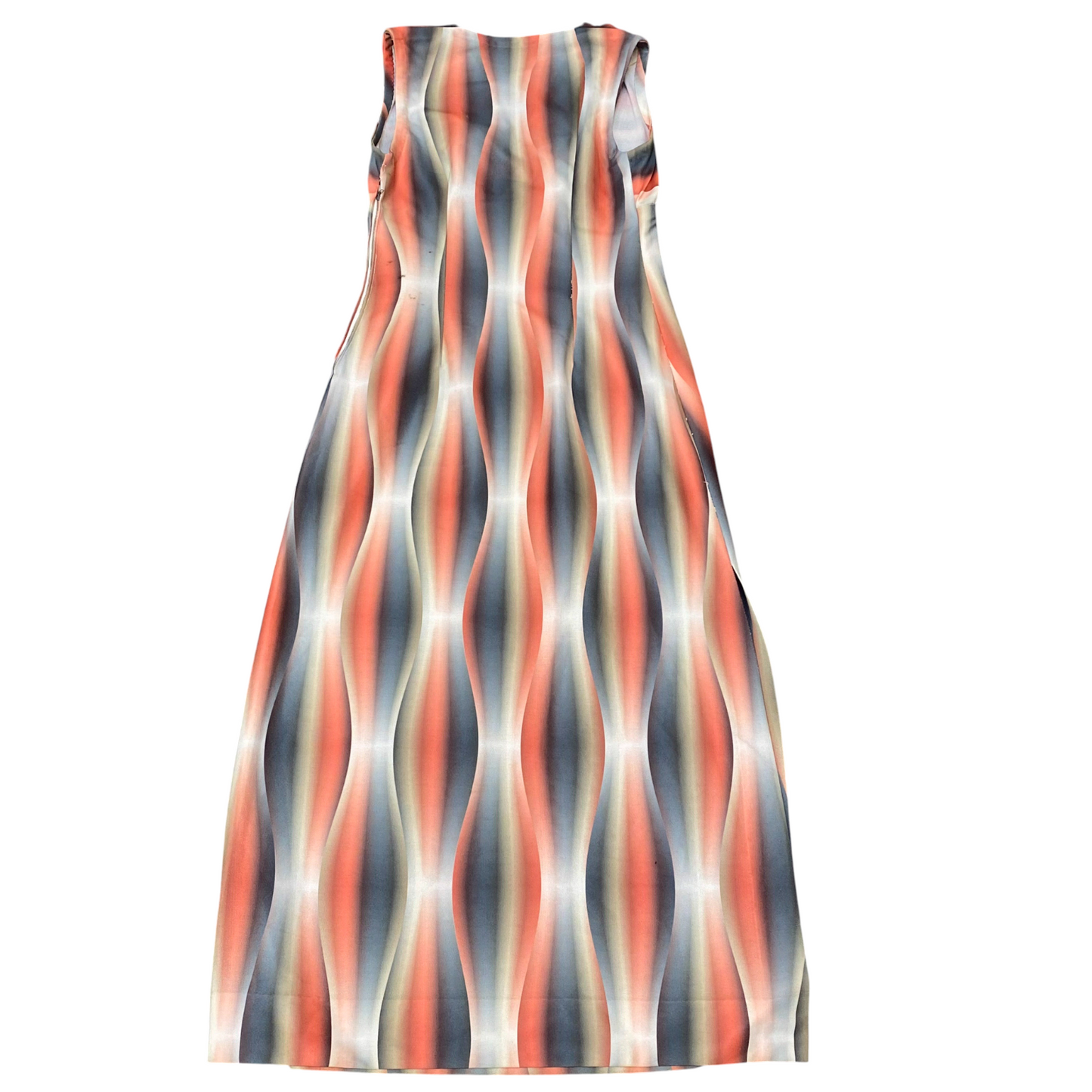 Womens Long Maxi Dress S Multi Geometric Sleeveless V Neck Side Zip Outdoor