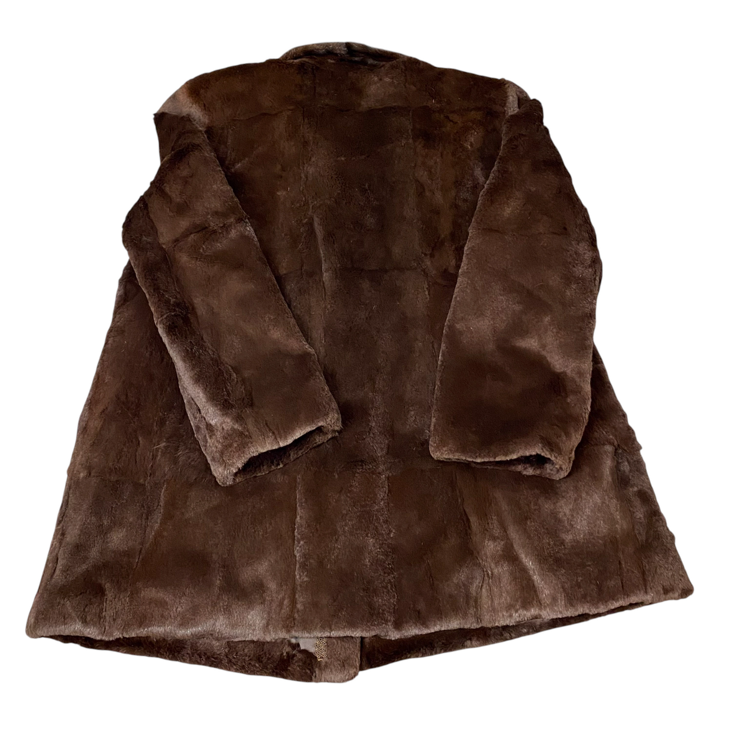 Kara Trutnov Mint Faux Fur Coat Womens Large Brown Cozy Warm Winter Shawl Collar