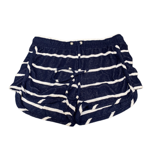 Angel Swim Trunks Shorts Women Large 30" Waist Navy Striped Athletic Fit Stretch