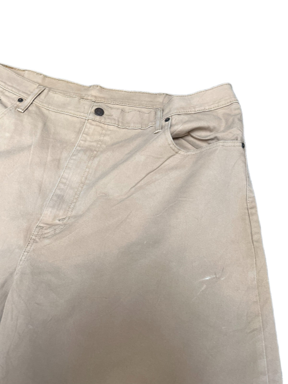 Levi's 569 Loose Straight Bermuda Shorts Fits as Mens XL 42" Waist Tan White Red