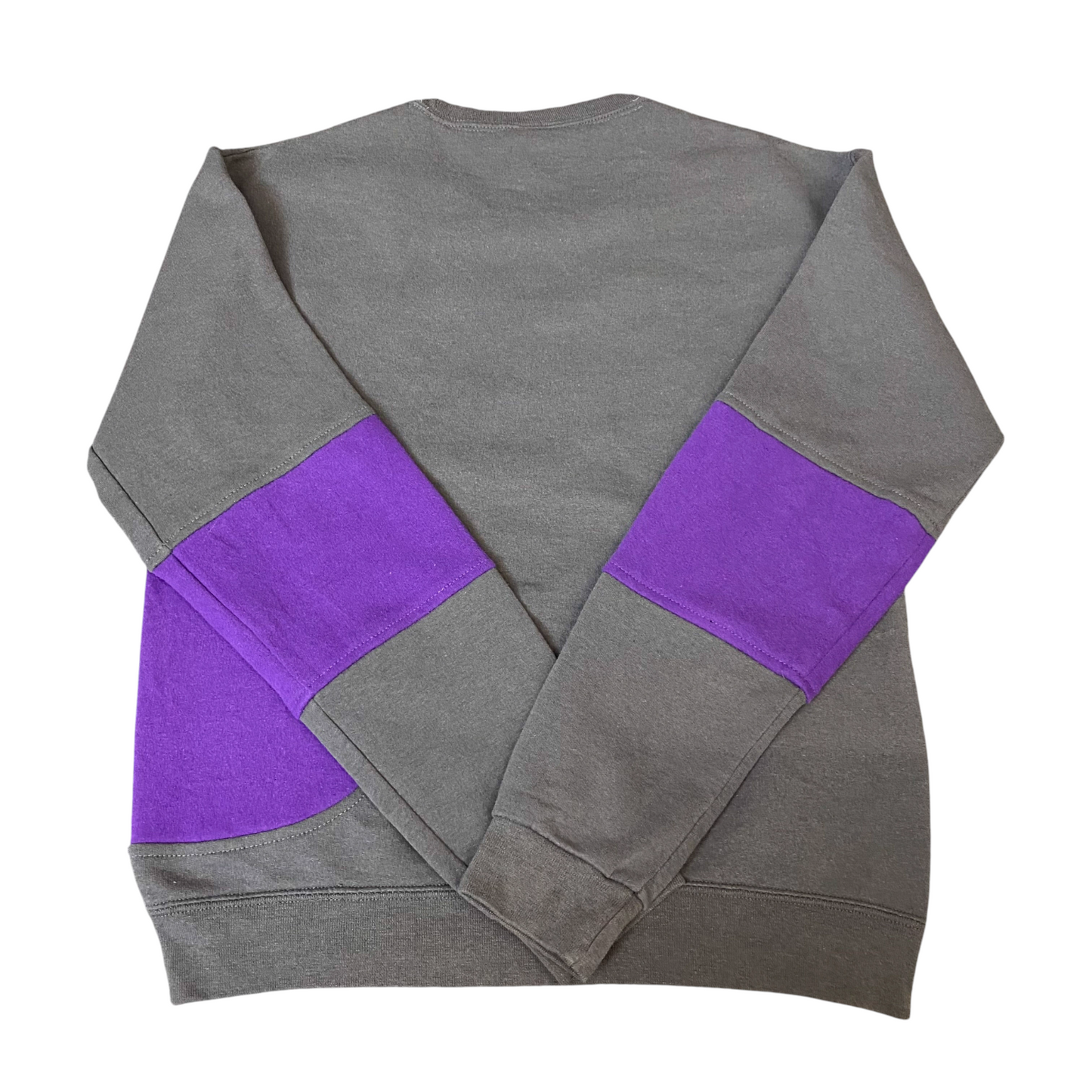 Nike Reworked Sweatshirt Men Small Purple Grey Embroidered Spellout Logo Vtg Y2K
