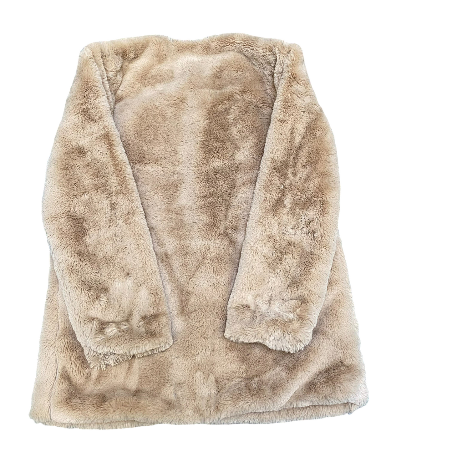 Colloseum Faux Fur Jacket Womens Small Brown Lined Loose Warm Snap Closure