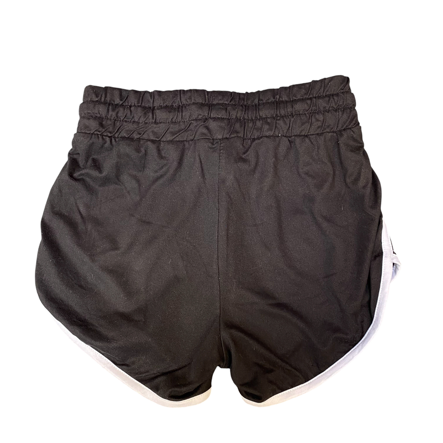 Running Sprinter Shorts Womens Small Black Athletic Drawstring Waist Dolphin Hem