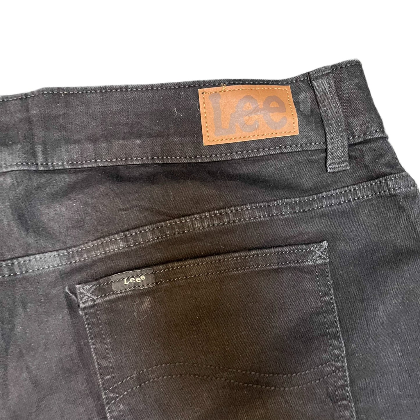 Lee Bermuda Shorts Fits as Womens 2XL 39" Waist Black Denim Mid Rise Regular Fit