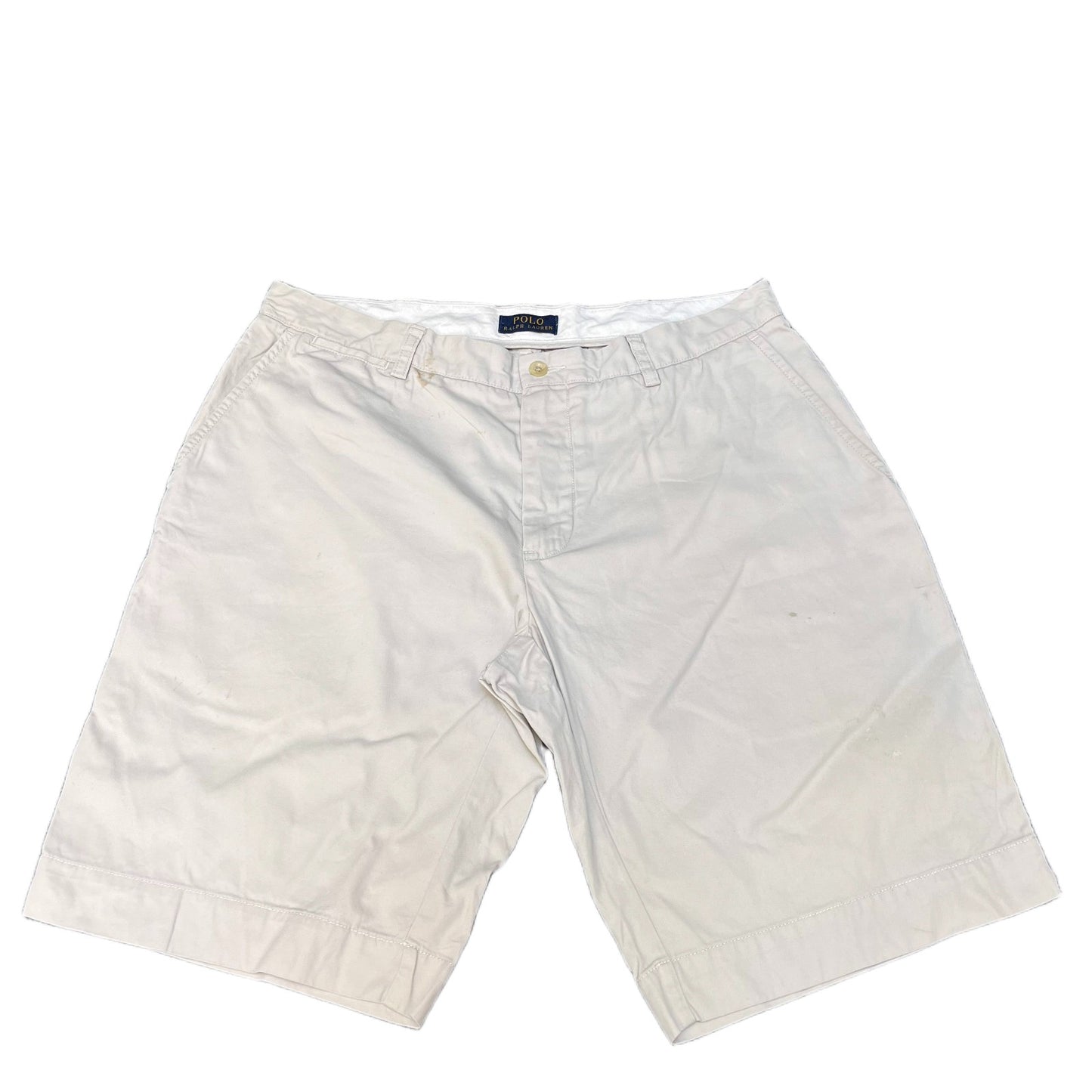 Polo Ralph Lauren Chino Shorts Fits as Mens X-Large 35" Waist Beige Flat Front