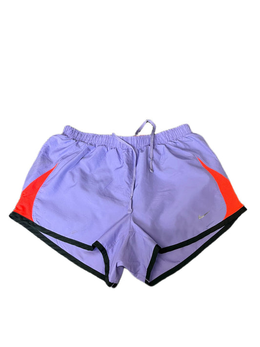 Nike Running Shorts Womens Small 25" Waist Purple Orange Performance Dolphin Hem