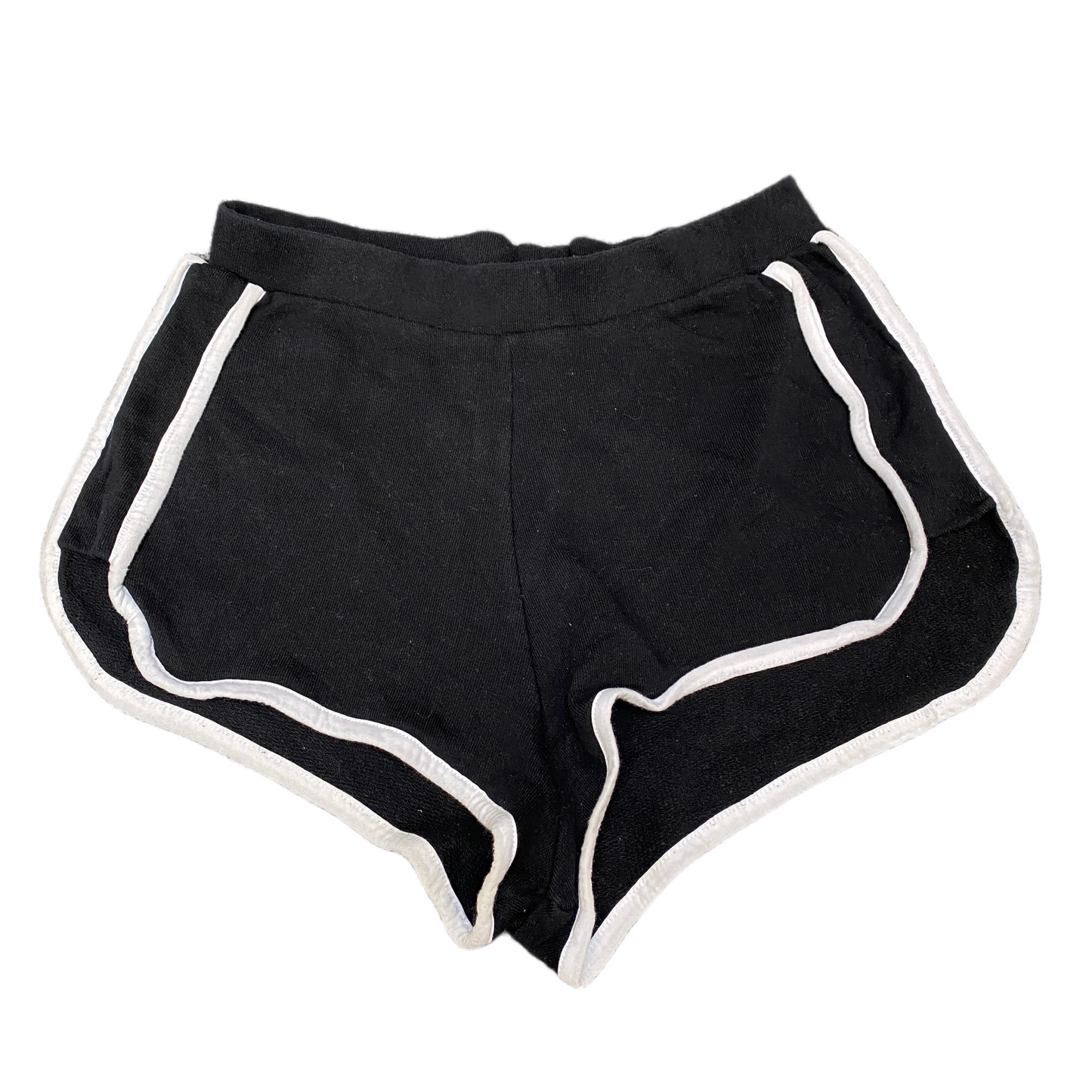 Running Sprinter Shorts Womens S 26" Waist Black Athletic Workout Dolphin Hem