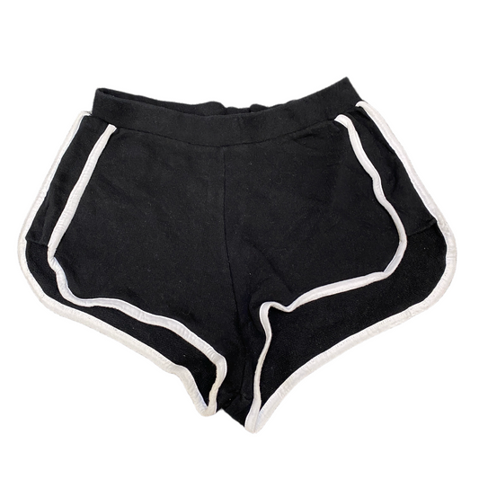 Running Sprinter Shorts Womens S 26" Waist Black Athletic Workout Dolphin Hem