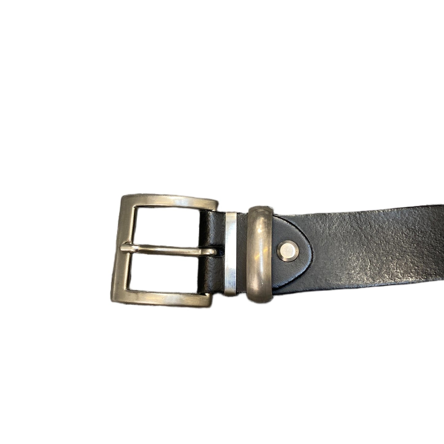 Jeans Fritz Waist Belt Mens Black Leather Adjustable Silver Pin Buckle 48 inches