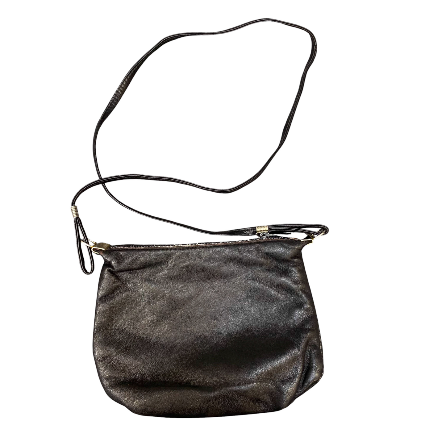 Womens Crossbody Bag Black Croc Patchwork Leather Classic Travel Zip Closure