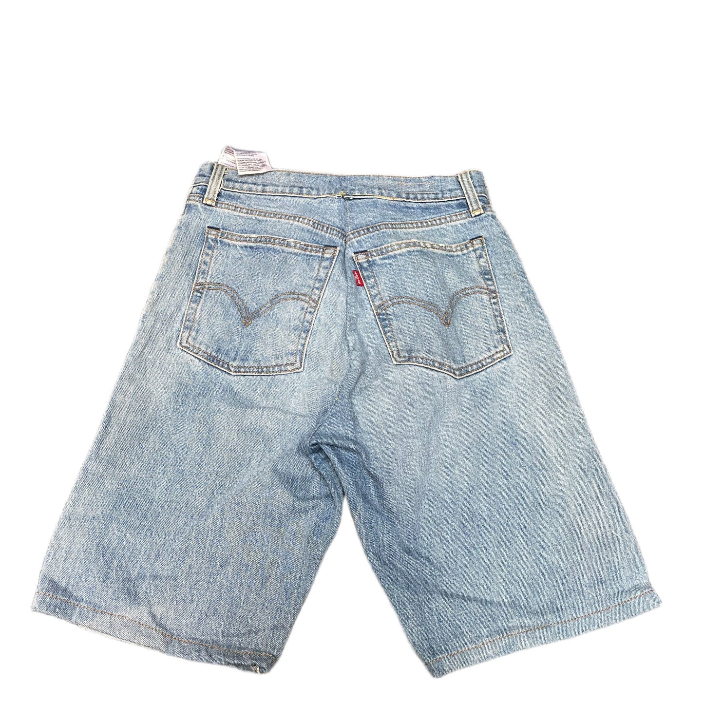 Levis Jean Shorts Fits as Womens Small 26" Waist Blue Denim Light Wash Red Tab
