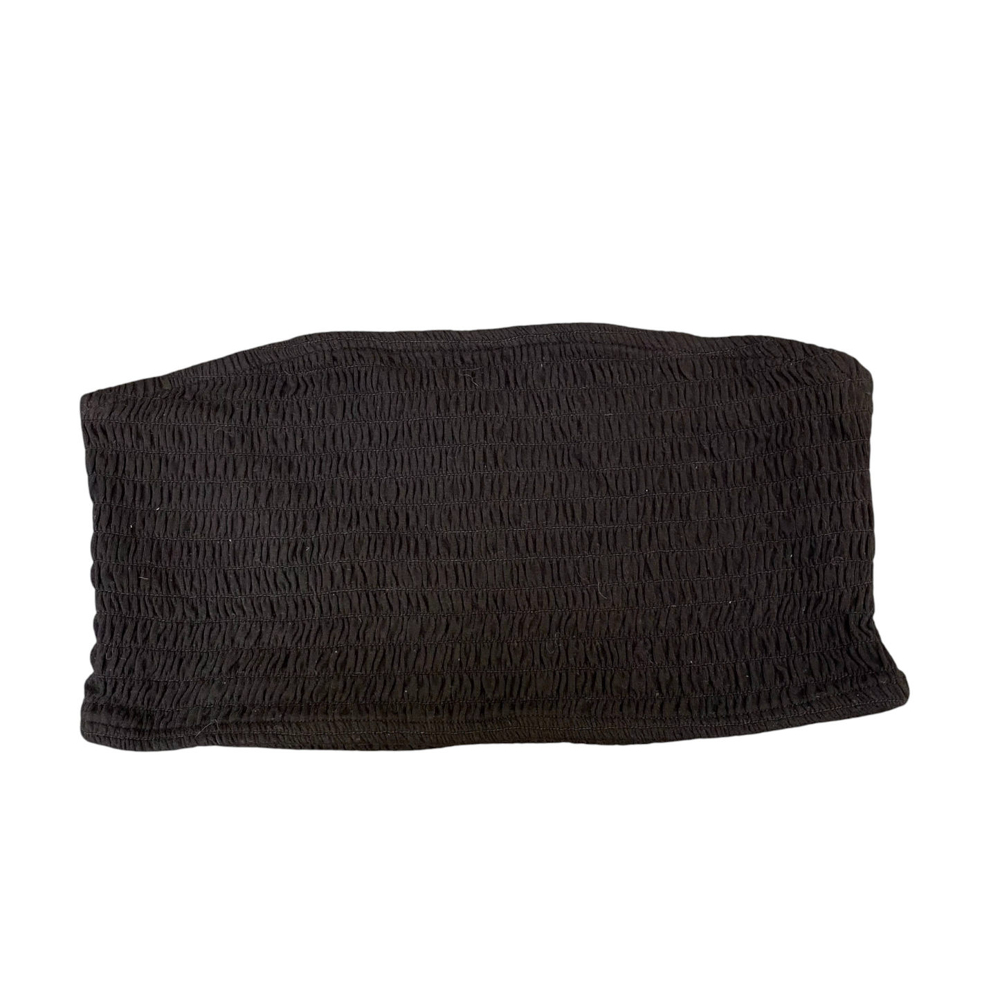 No Boundaries Bandeau Top Womens S Black Smocked Lightweight Strapless Outdoor