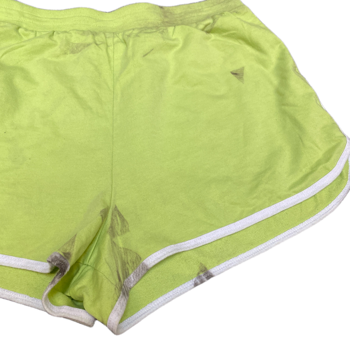 Running Sprinter Shorts Women L 28" Waist Green Athletic Gym Workout Dolphin Hem