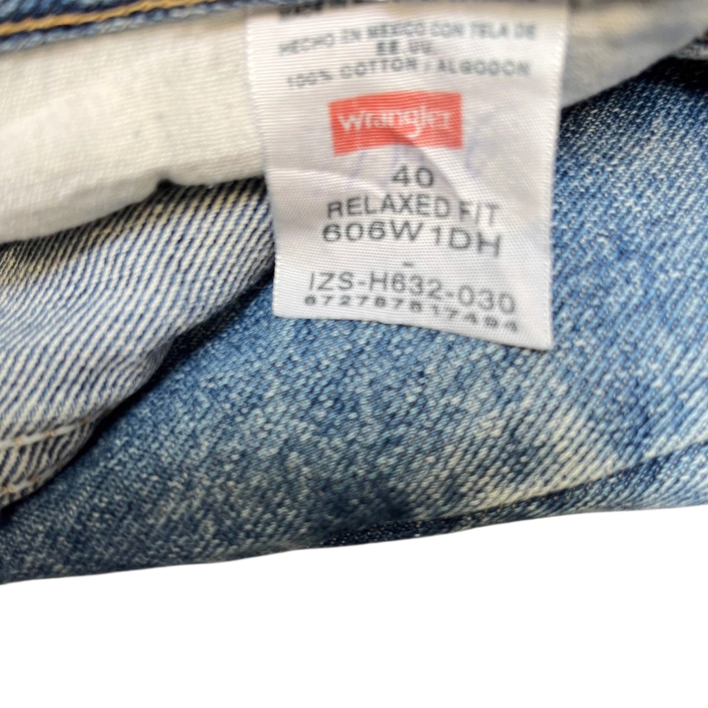 Wrangler Jean Shorts Fits as Womens 2XL 39" Waist Blue Denim Faded Relaxed Fit