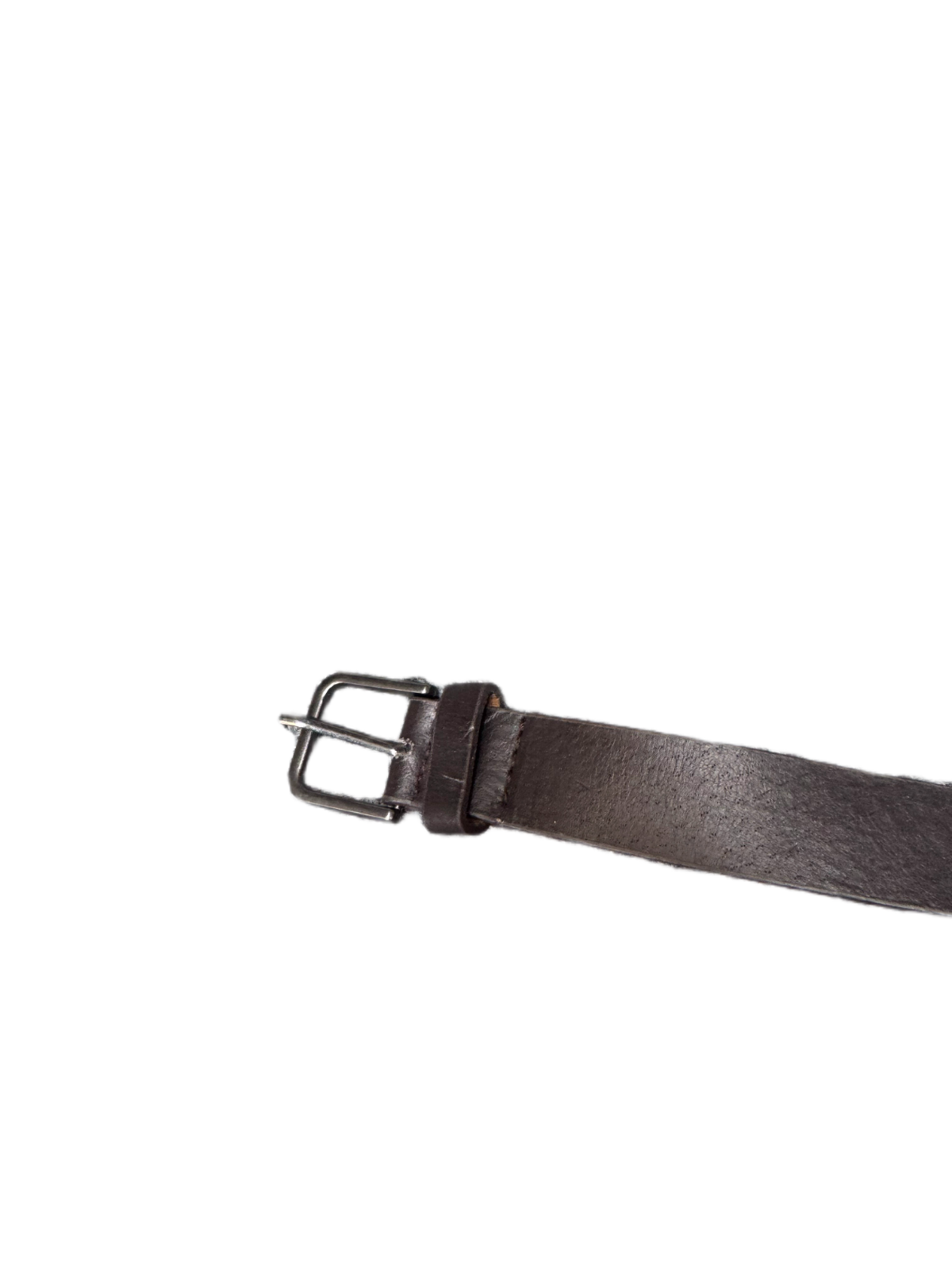 Waist Belt Mens Dark Brown Leather Adjustable Silver Pin Buckle 46 inches