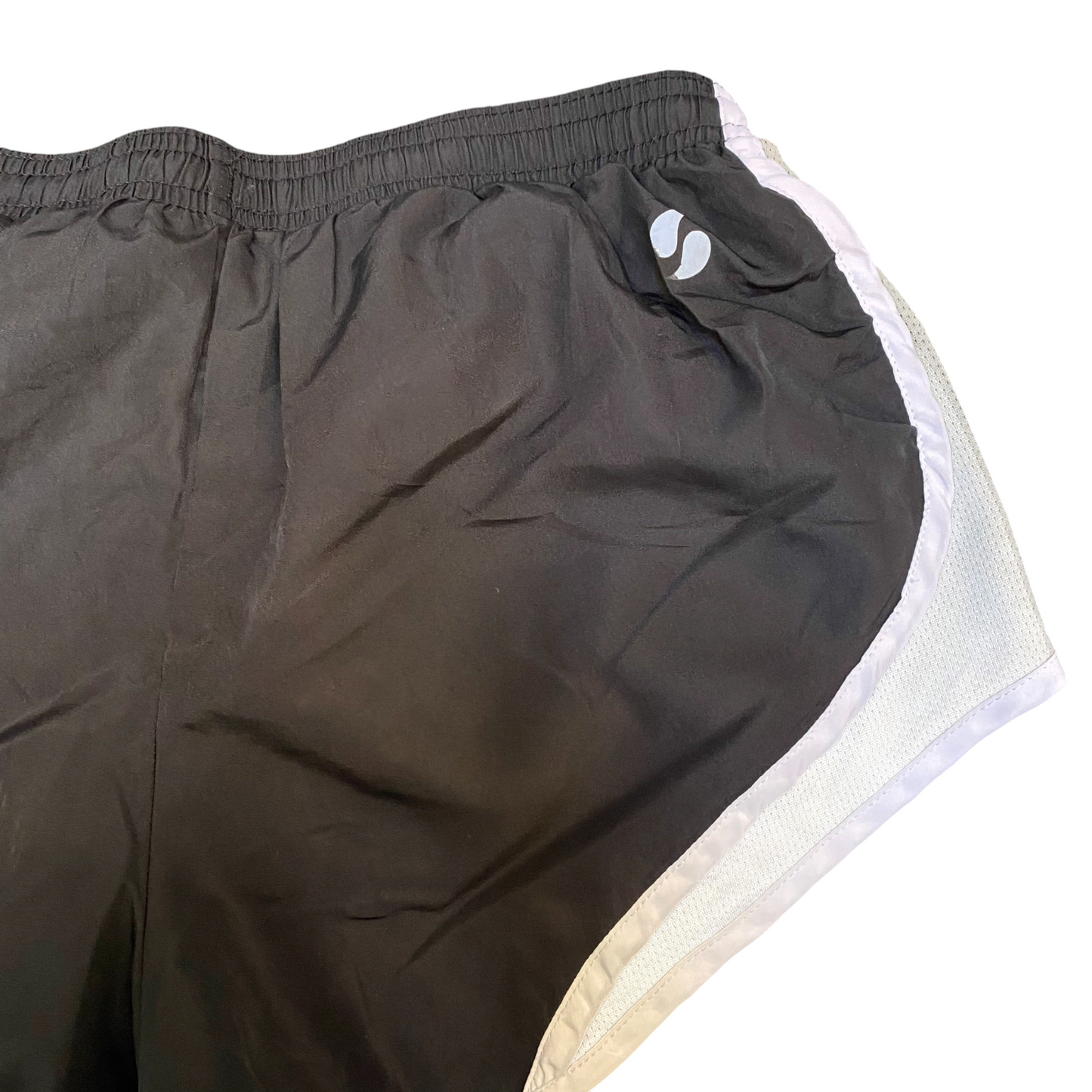 Running Sprinter Shorts Womens Medium Black Side Mesh Athletic Fit Drawstring