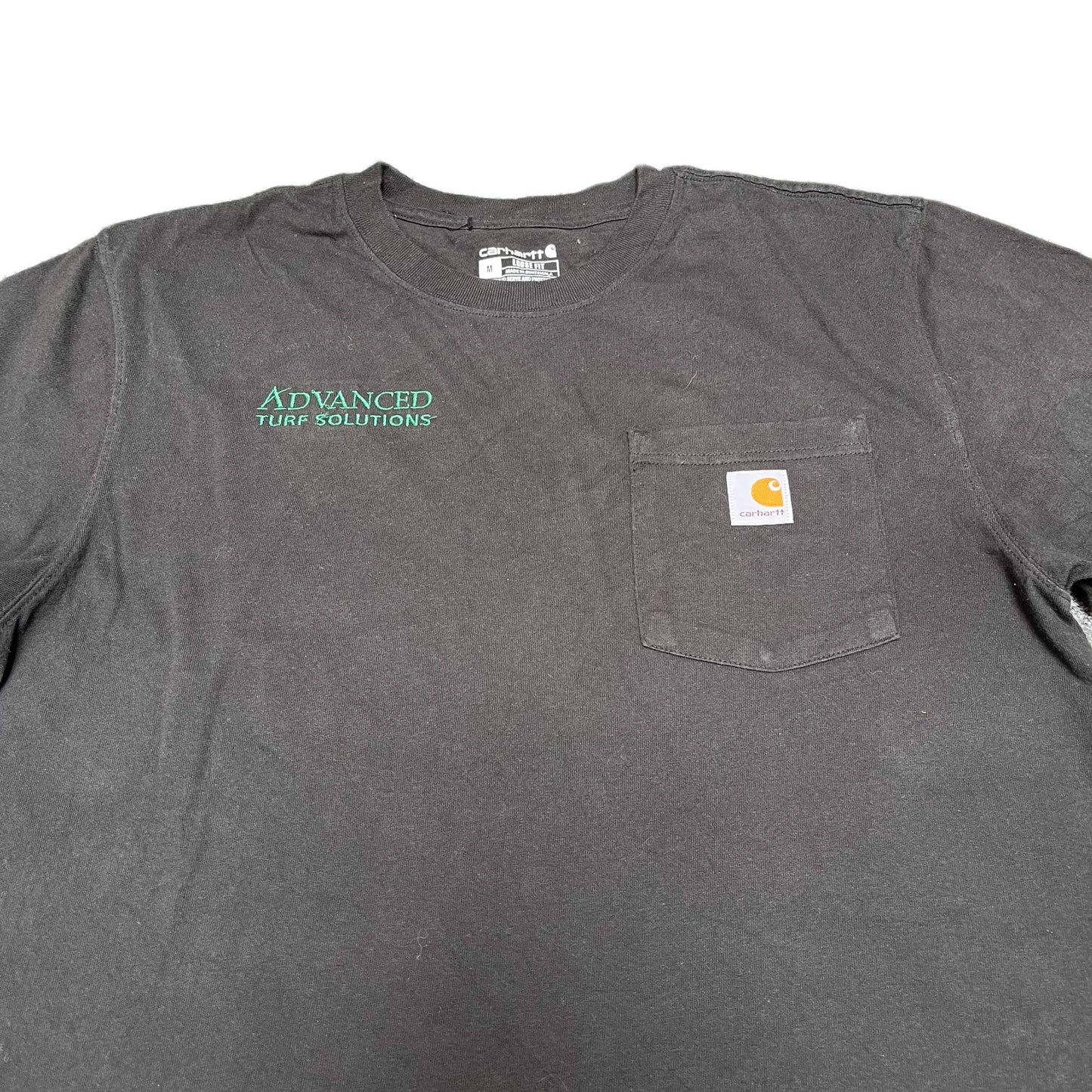 Carhartt Pocket T-Shirt Mens Medium Black Advanced Turf Solutions Loose Fit Tee