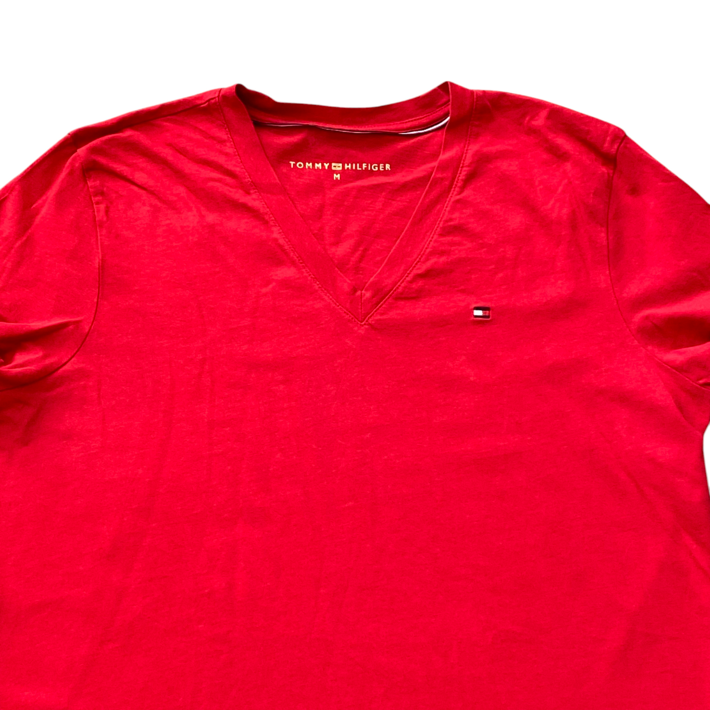 Tommy Hilfiger T-Shirt Womens Medium Red Short Sleeve Crew Neck Classic Tee