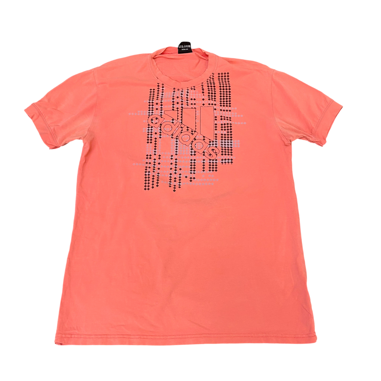 adidas Tee Shirt Mens S Pink Spellout Graphic Short Sleeve Crew Neck Pullover