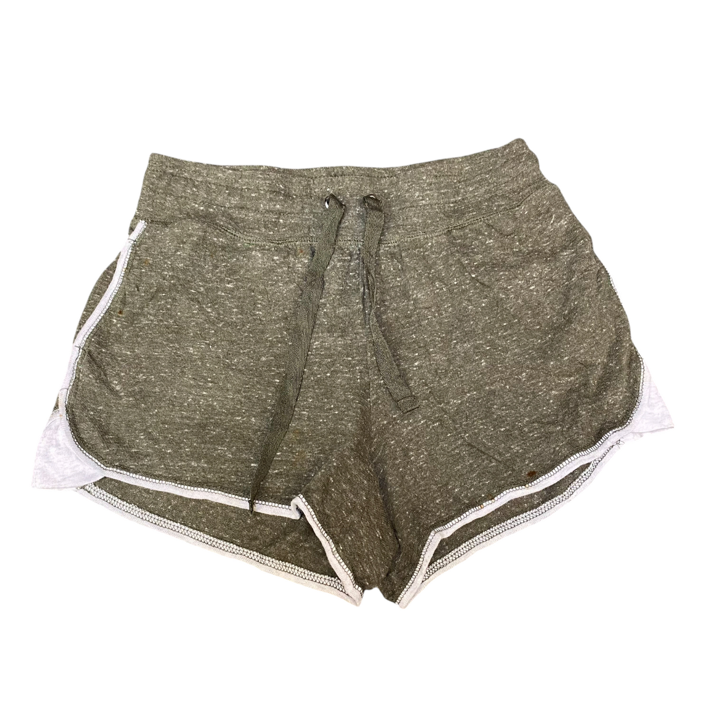 Running Sprinter Shorts Womens Small Green Drawstring Elastic Waist Dolphin Hem