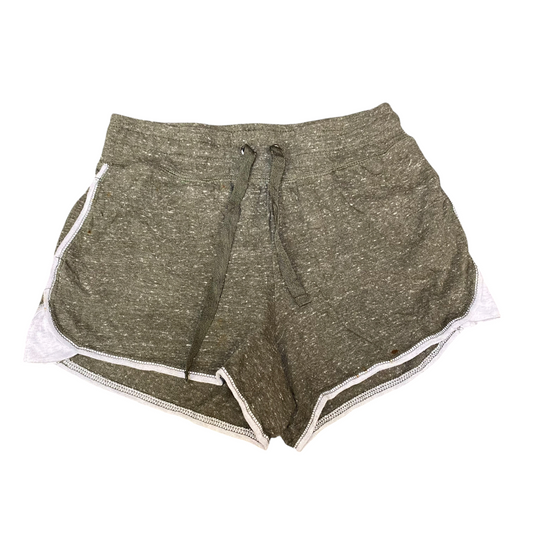 Running Sprinter Shorts Womens Small Green Drawstring Elastic Waist Dolphin Hem