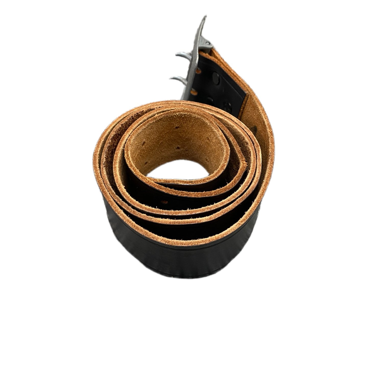 Waist Belt Mens Black Leather Adjustable Silver Double Pin Buckle 39 Inches