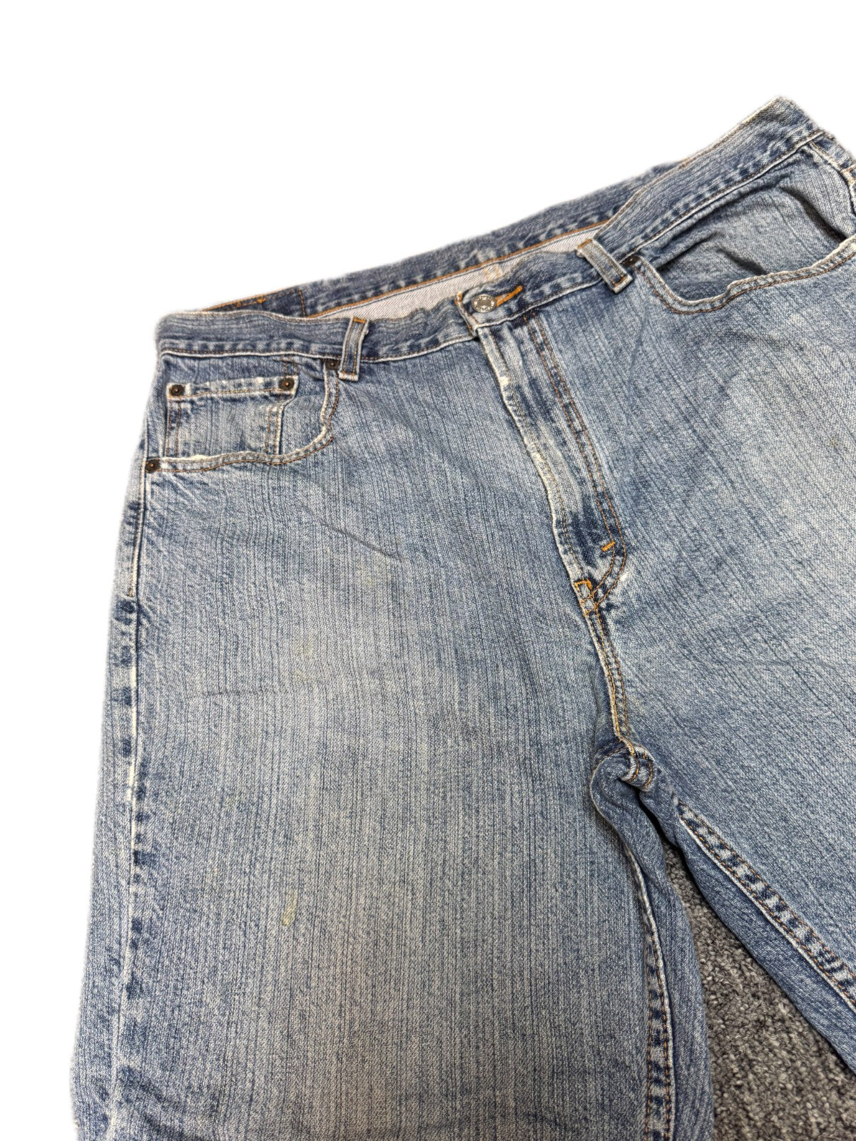 Levi's 505 Jean Shorts Fits as Mens XL 38" Waist Blue Denim Regular Fit Red Tab