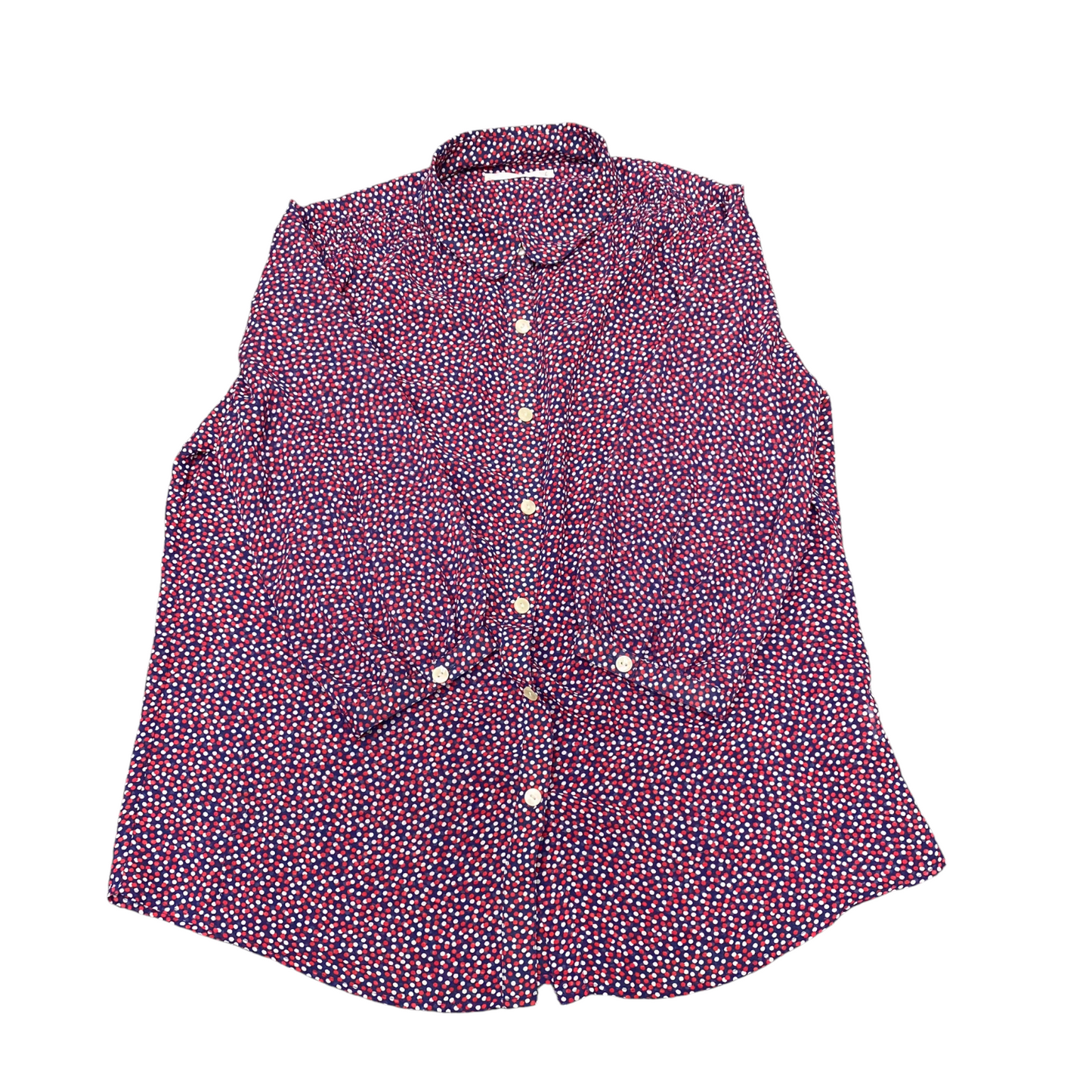 Shirt Top Womens L Multi Polka Dot Long Sleeve Collared Button Down Outdoor