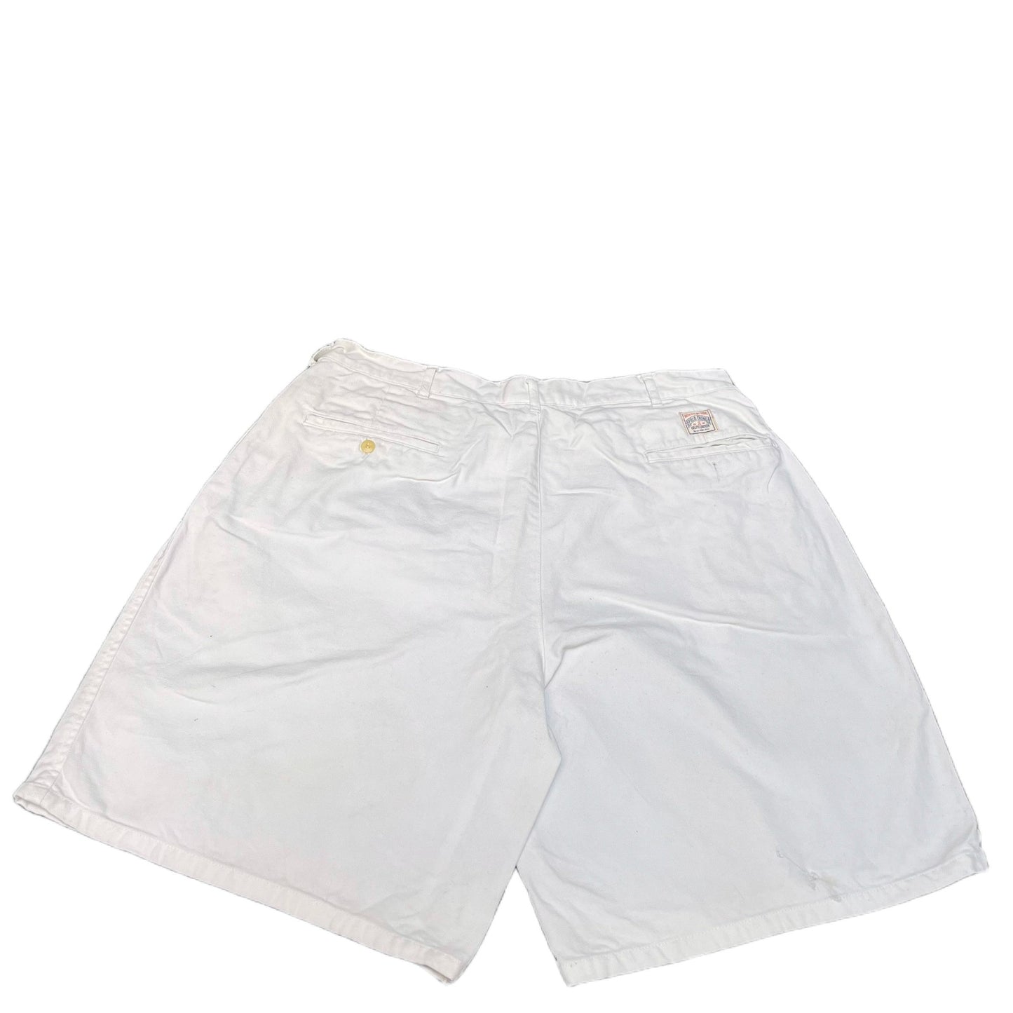 Vtg Polo Ralph Lauren Chino Shorts Fits as Mens Large 34" Waist White Pleated