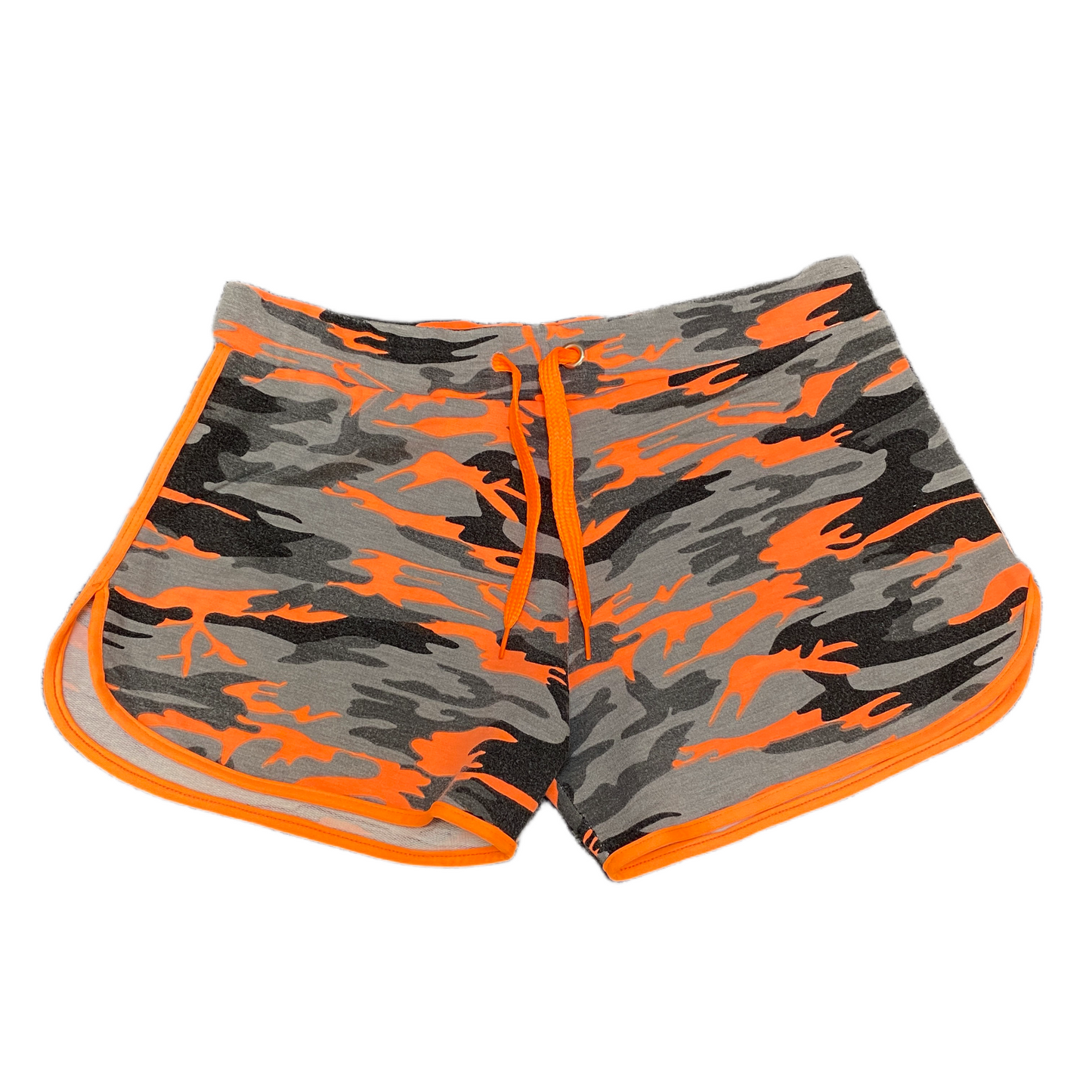 Running Sprinter Shorts Womens L 27" Waist Multi Camo Athletic Gym Dolphin Hem