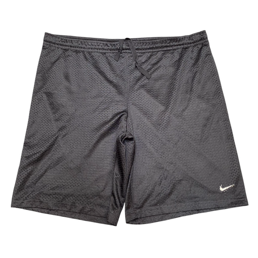 Nike Mesh Shorts Womens Large Black Dri Fit Swoosh Logo Elastic Waist Athletic