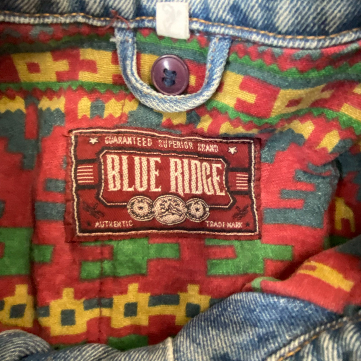 Blue Ridge Trucker Jacket Mens Large Blue Denim Light Wash Collared Button Front
