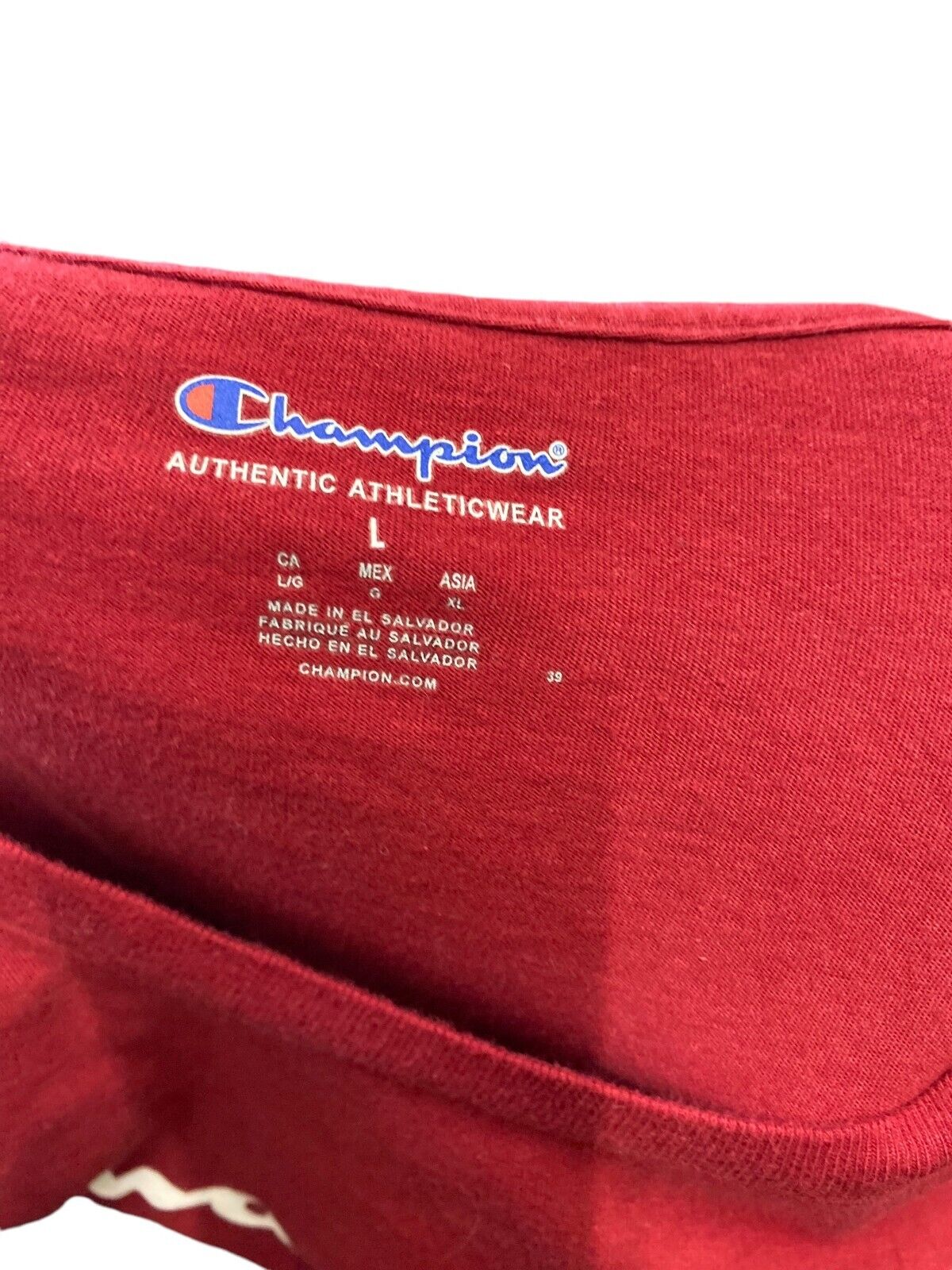 Champion T-Shirt Men's Medium Red Athleticwear Classic Crew Neck Trendy Pullover