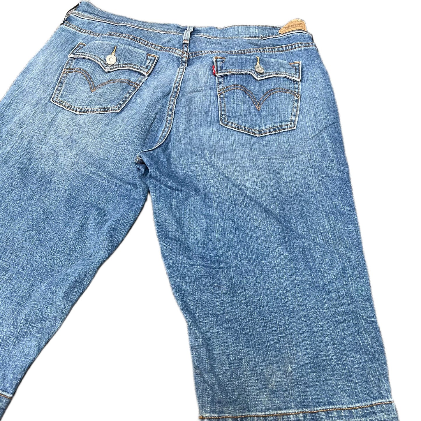 Levi's 515 Jean Shorts Fits as Womens XL 33" Waist Blue Denim Mid Rise Red Tab