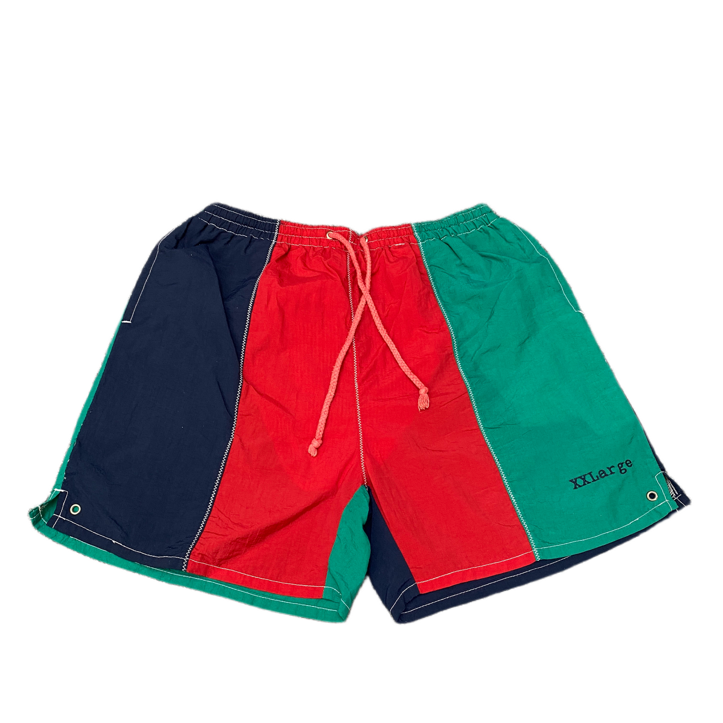 Swim Trunks Shorts Womens M 29" Waist Multi Colorblock Elastic Waist Drawstring