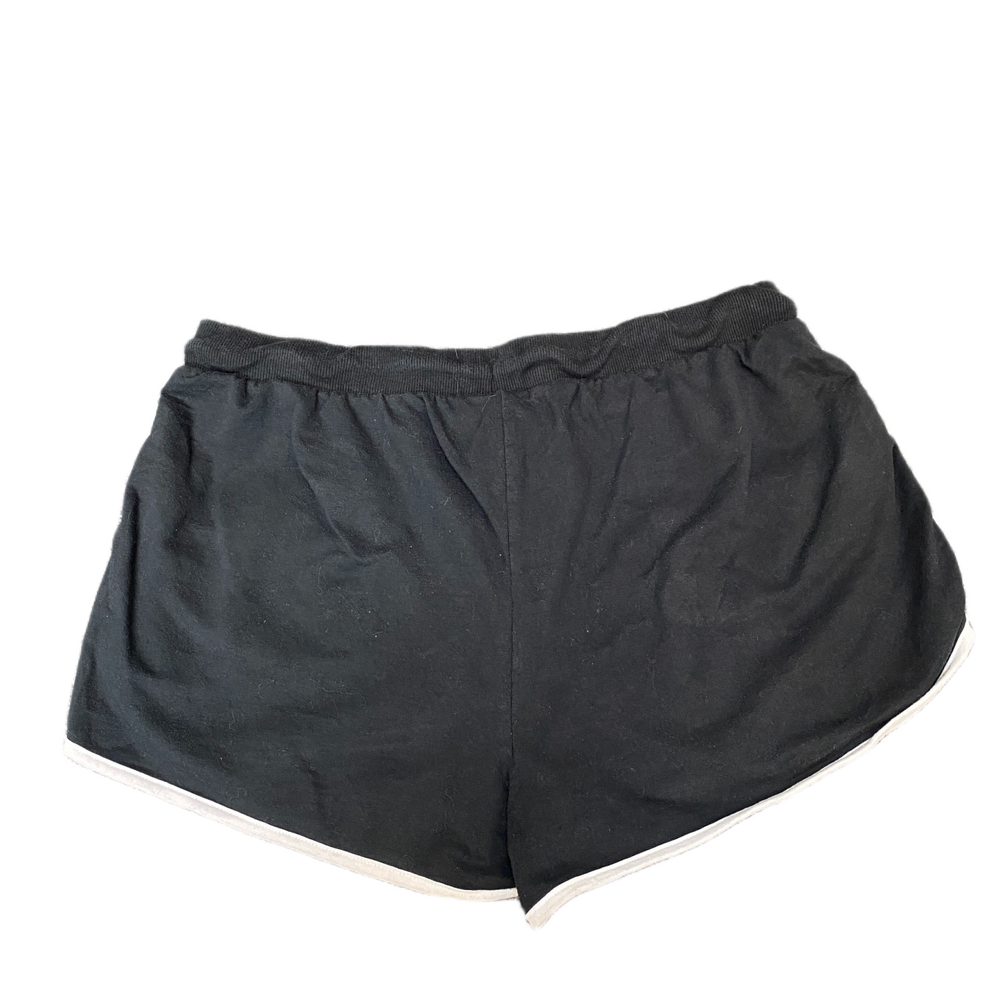 Running Sprinter Shorts Women L 32" Waist Black Athletic Workout Gym Dolphin Hem