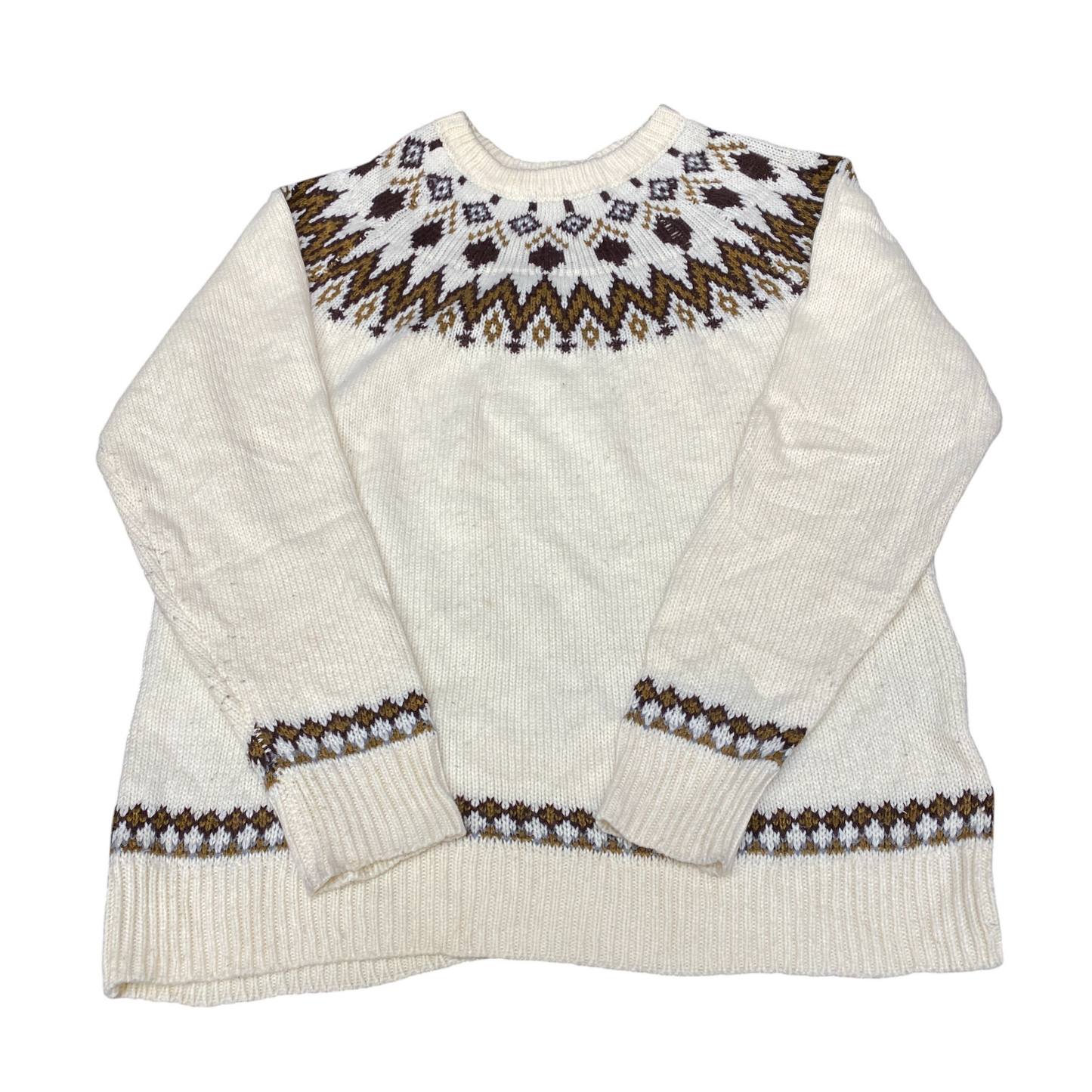 Nano Universe Jumper Women Medium Colorful Fair Isle Nordic Long Sleeve Pullover