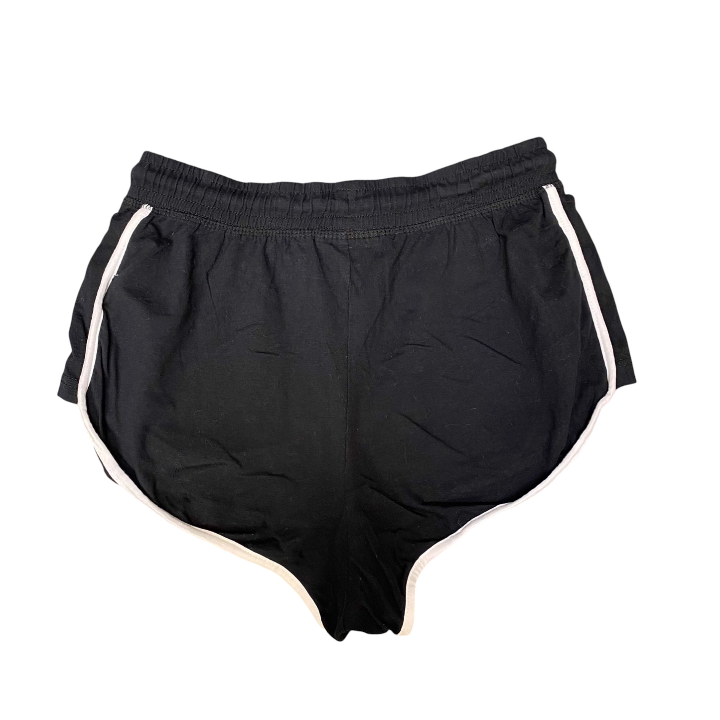 Running Sprinter Shorts Womens Small Black Drawstring Elastic Waist Dolphin Hem